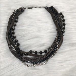 Grey Metal Chocker Necklace